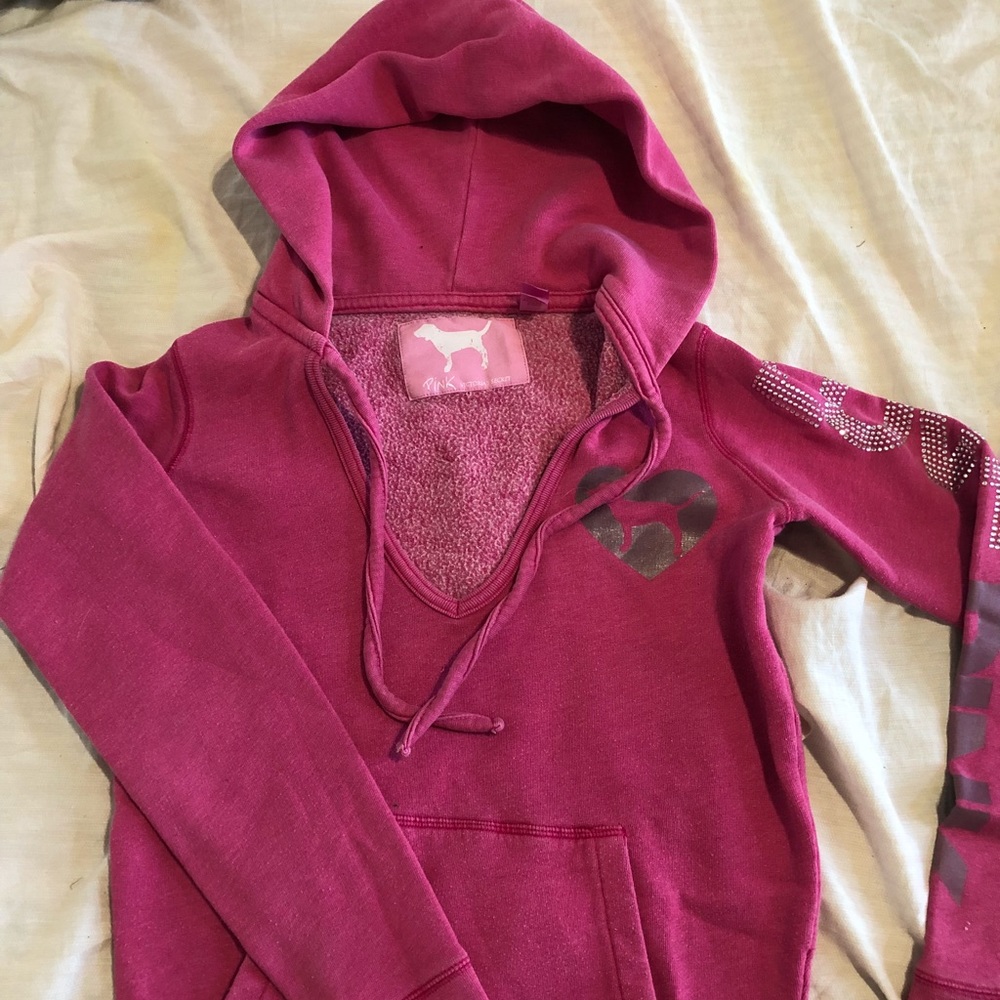 Hot pink PINK hoodie